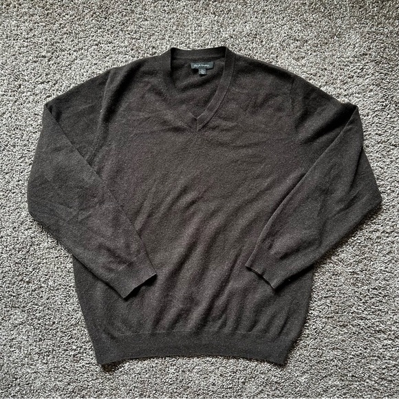 John W. Nordstrom Other - John W. Nordstrom 100% Cashmere Brown Knit Sweater Size L Preppy Cottagecore